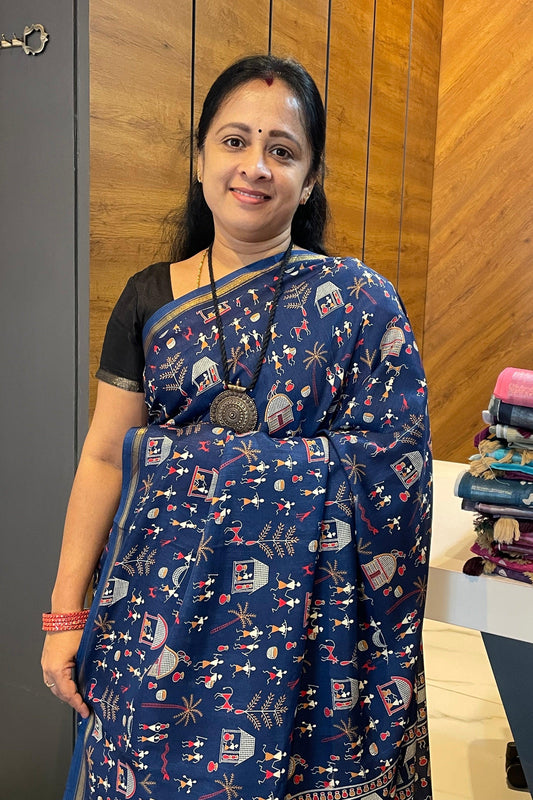 Warli Printed Silk | PPS09 - Manju Boutique