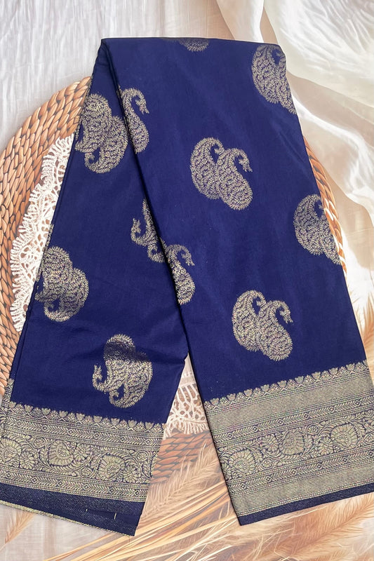 Bridal Soft Silk Saree| MBFC06 | Navy Blue