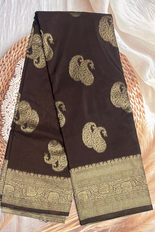 Bridal Soft Silk Saree| MBFC11 | Coffee