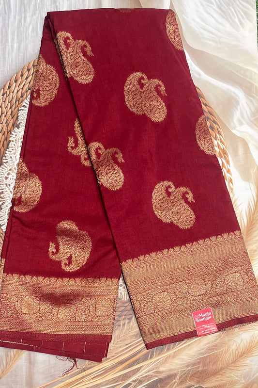 Bridal Soft Silk Saree| MBFC08 | Maroon