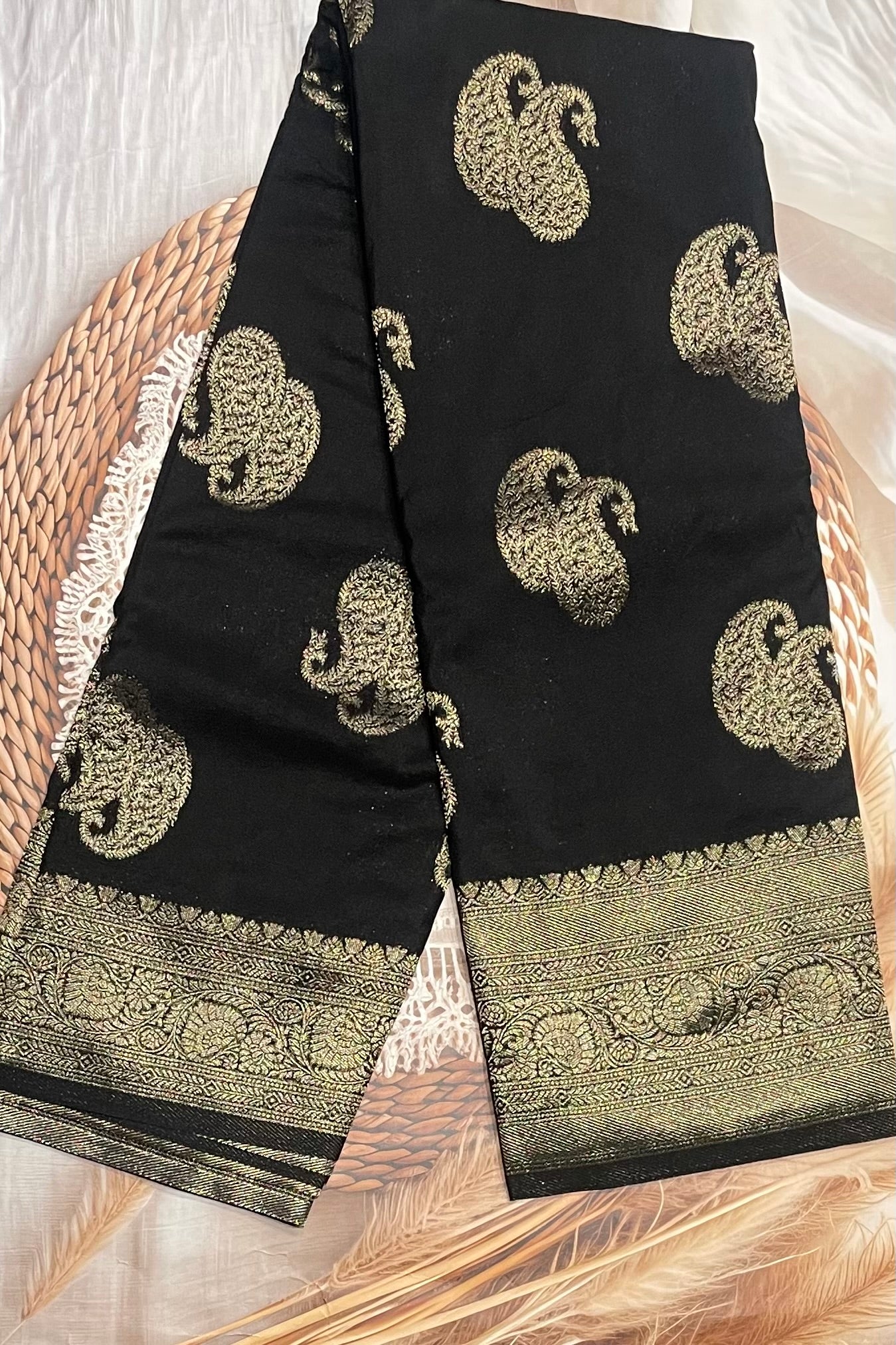 Bridal Soft Silk Saree| MBFC07 |Black