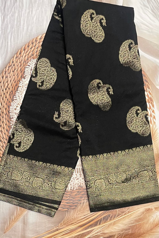 Bridal Soft Silk Saree| MBFC07 |Black