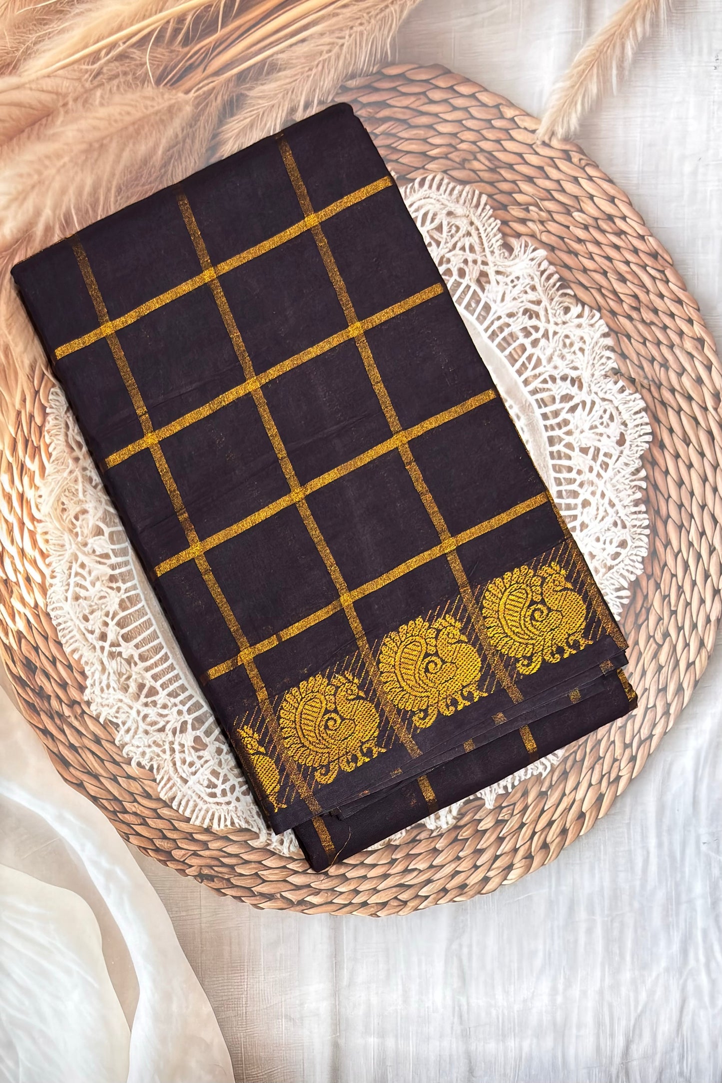 Madurai  Sungudi Cotton Sarees |Coffee | SC11