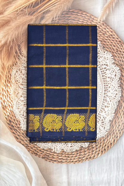 Madurai  Sungudi Cotton Sarees | Navy Blue | SC09