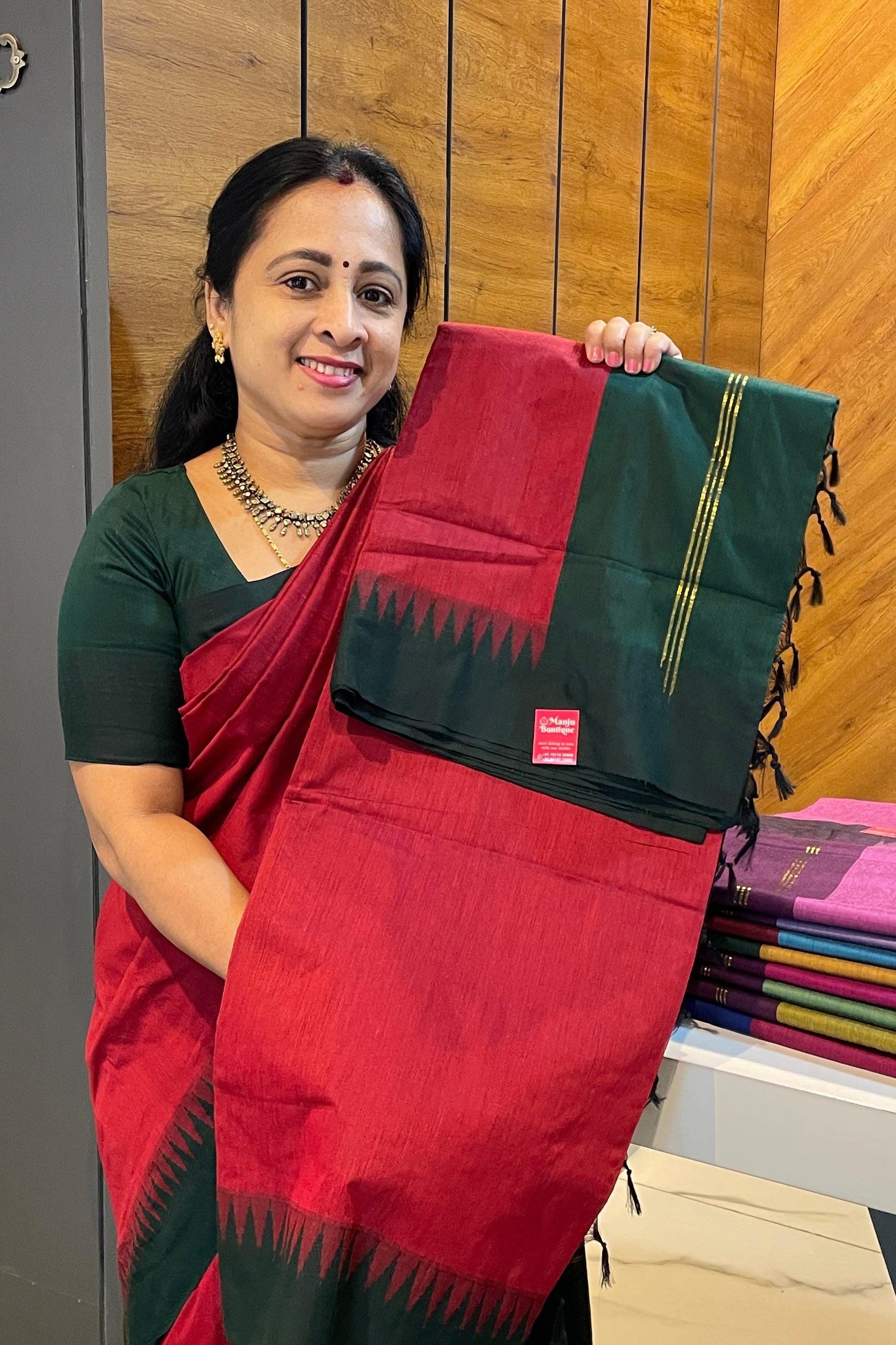 New Gen Kalyani Cotton Tower Border| KCSM01 - Manju Boutique