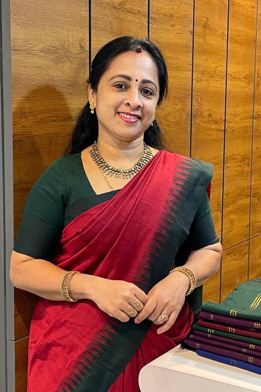 New Gen Kalyani Cotton Tower Border| KCSM01 - Manju Boutique