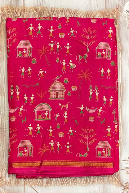 Warli Printed Silk | PPS08 - Manju Boutique