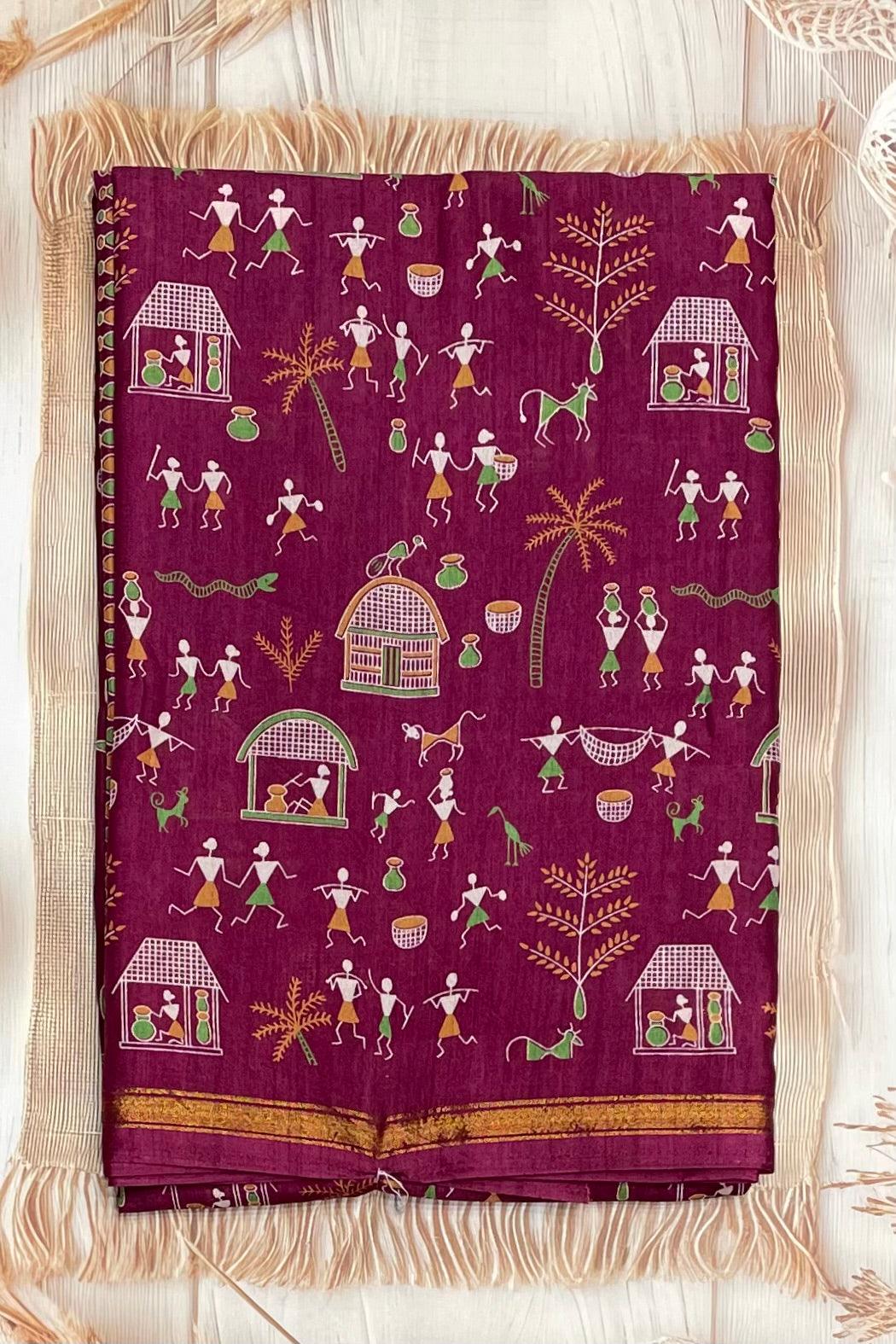 Warli Printed Silk | PPS11 - Manju Boutique