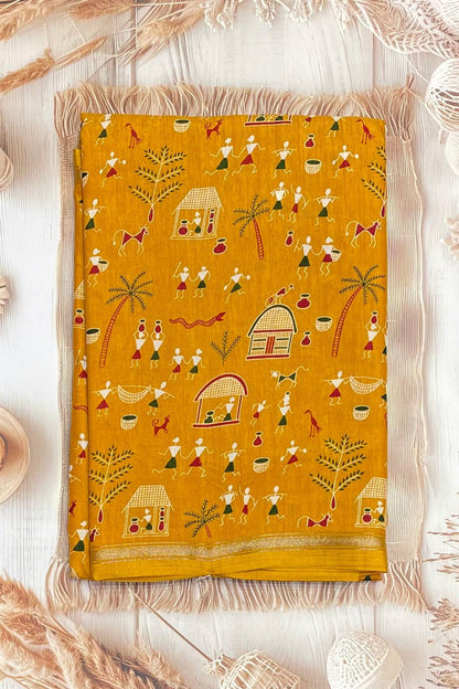 Warli Printed Silk | PPS12 - Manju Boutique