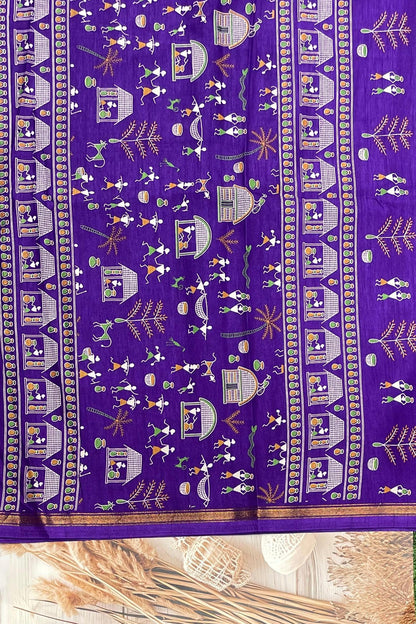 Warli Printed Silk | PPS13 - Manju Boutique