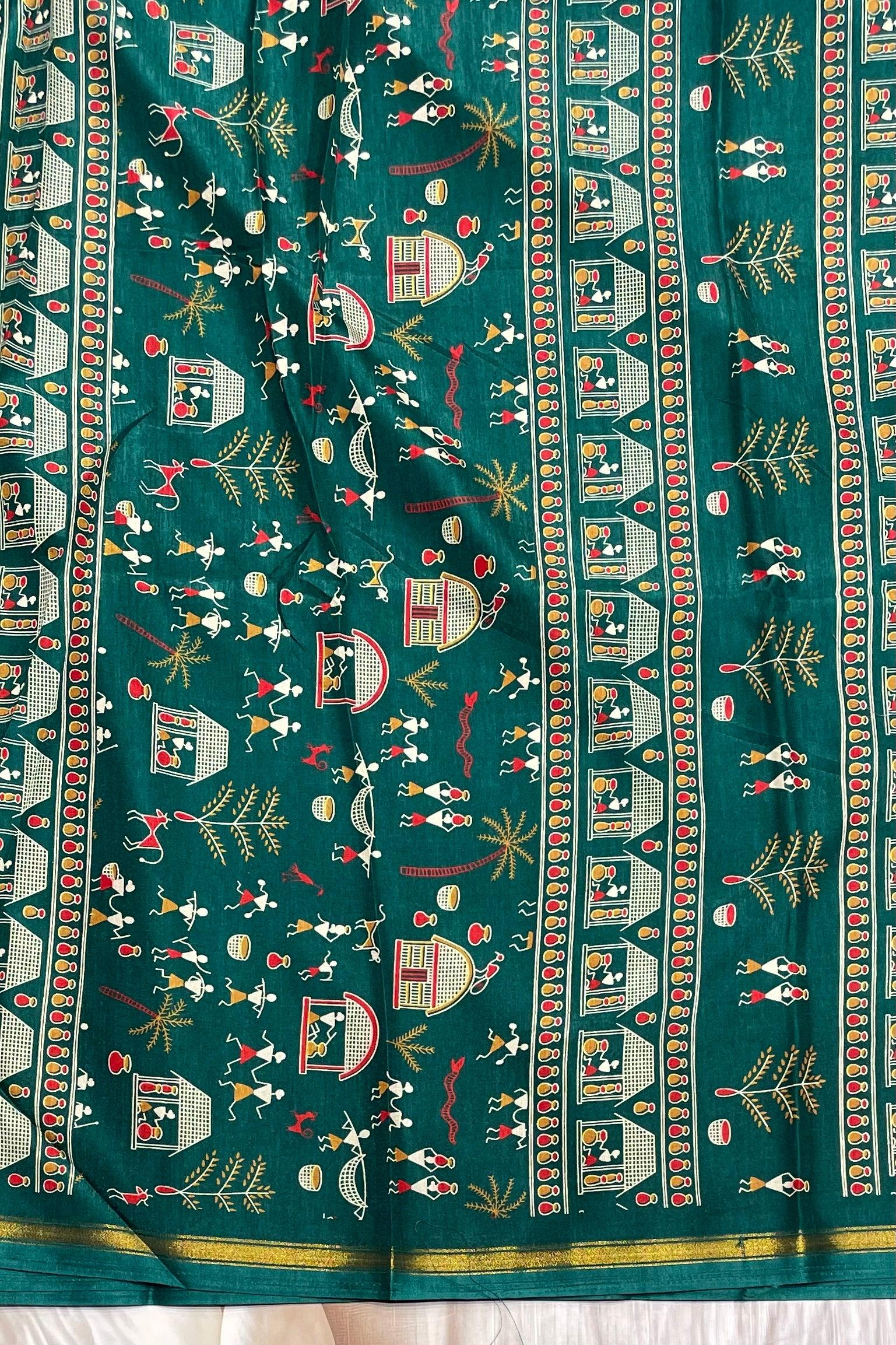 Warli Printed Silk | PPS10 - Manju Boutique