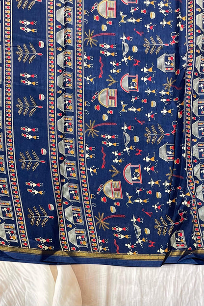 Warli Printed Silk | PPS09 - Manju Boutique