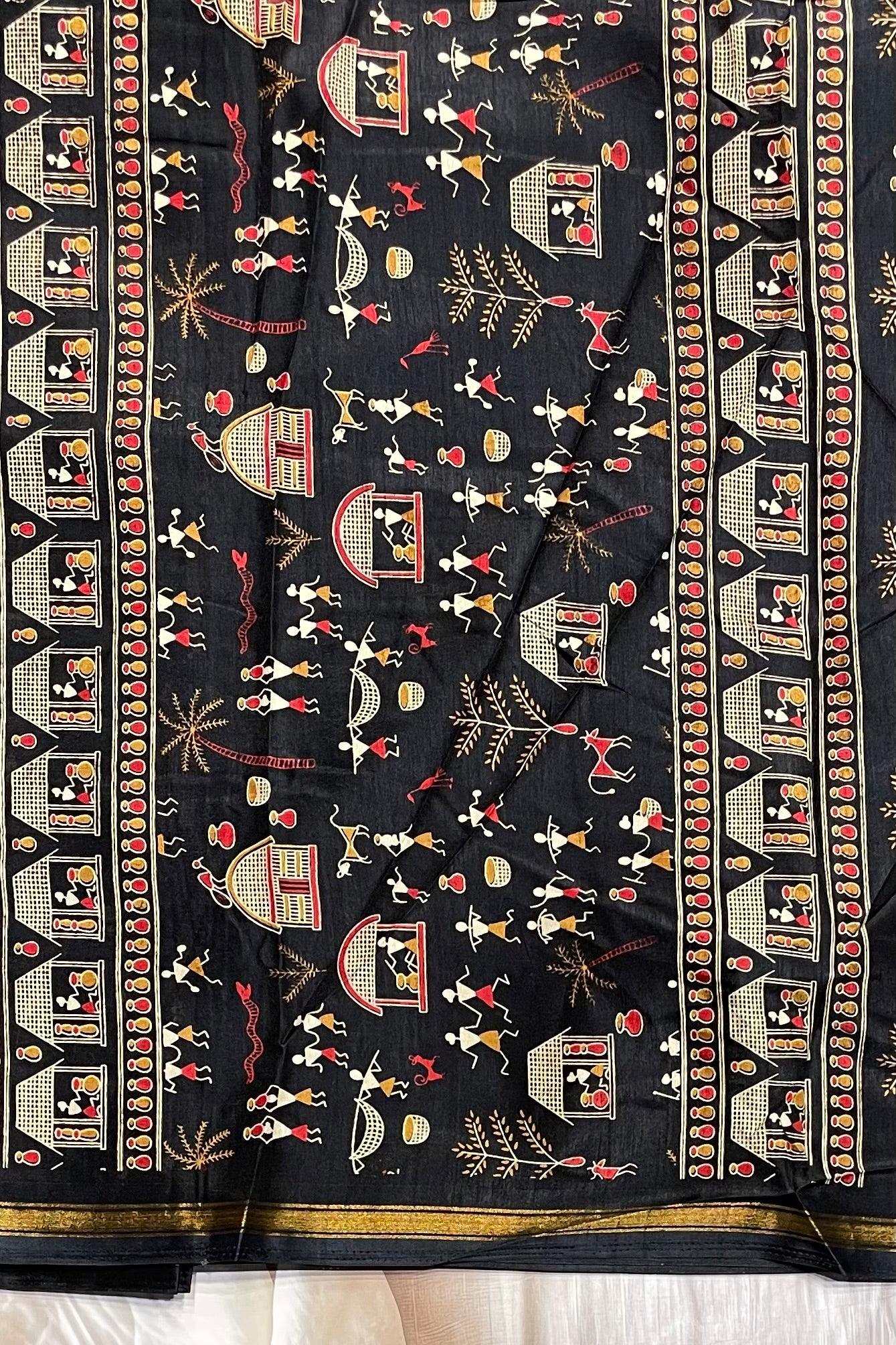 Warli Printed Silk | PPS07 - Manju Boutique
