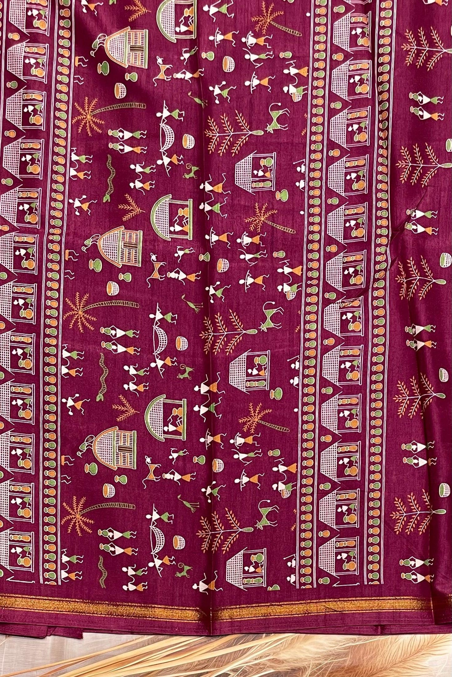 Warli Printed Silk | PPS11 - Manju Boutique