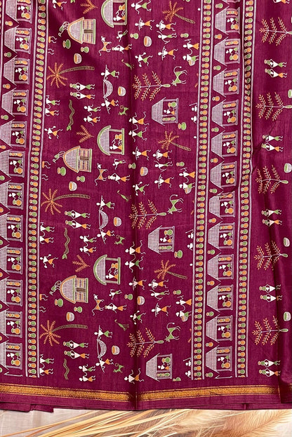 Warli Printed Silk | PPS11 - Manju Boutique
