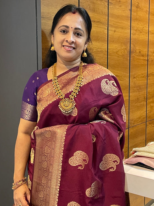 Bridal Soft Silk Saree| MBFC05 |Wine