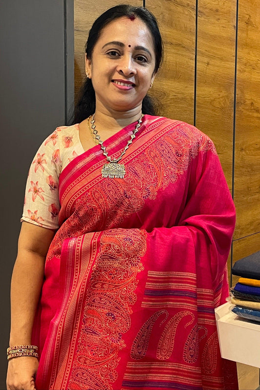 Kalamkari Printed Silk | PPS15 - Manju Boutique