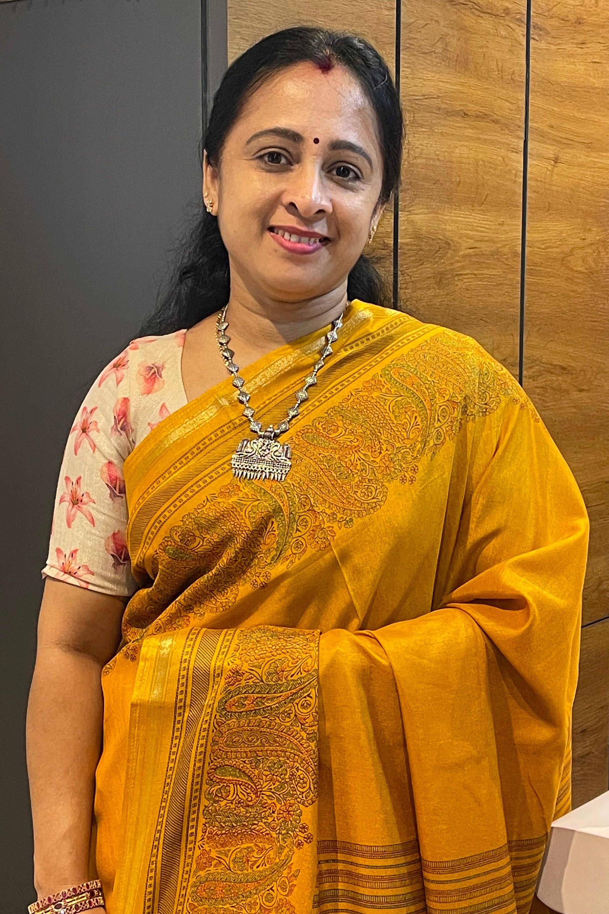 Kalamkari Printed Silk | PPS17 - Manju Boutique