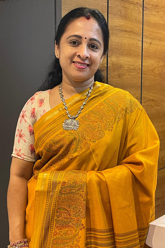 Kalamkari Printed Silk | PPS17 - Manju Boutique