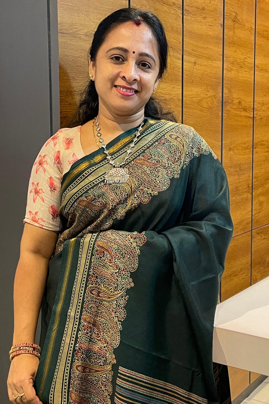 Kalamkari Printed Silk | PPS19 - Manju Boutique