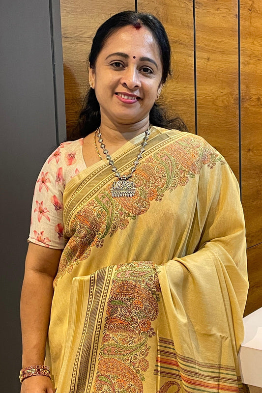 Kalamkari Printed Silk | PPS20 - Manju Boutique