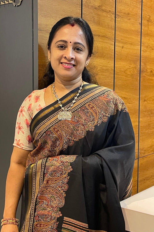 Kalamkari Printed Silk | PPS22 - Manju Boutique