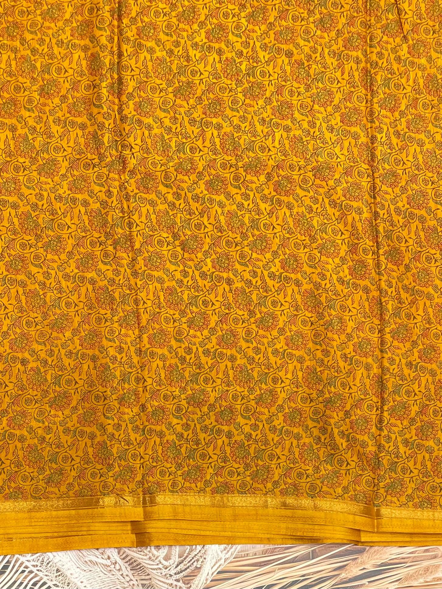 Kalamkari Printed Silk | PPS17 - Manju Boutique