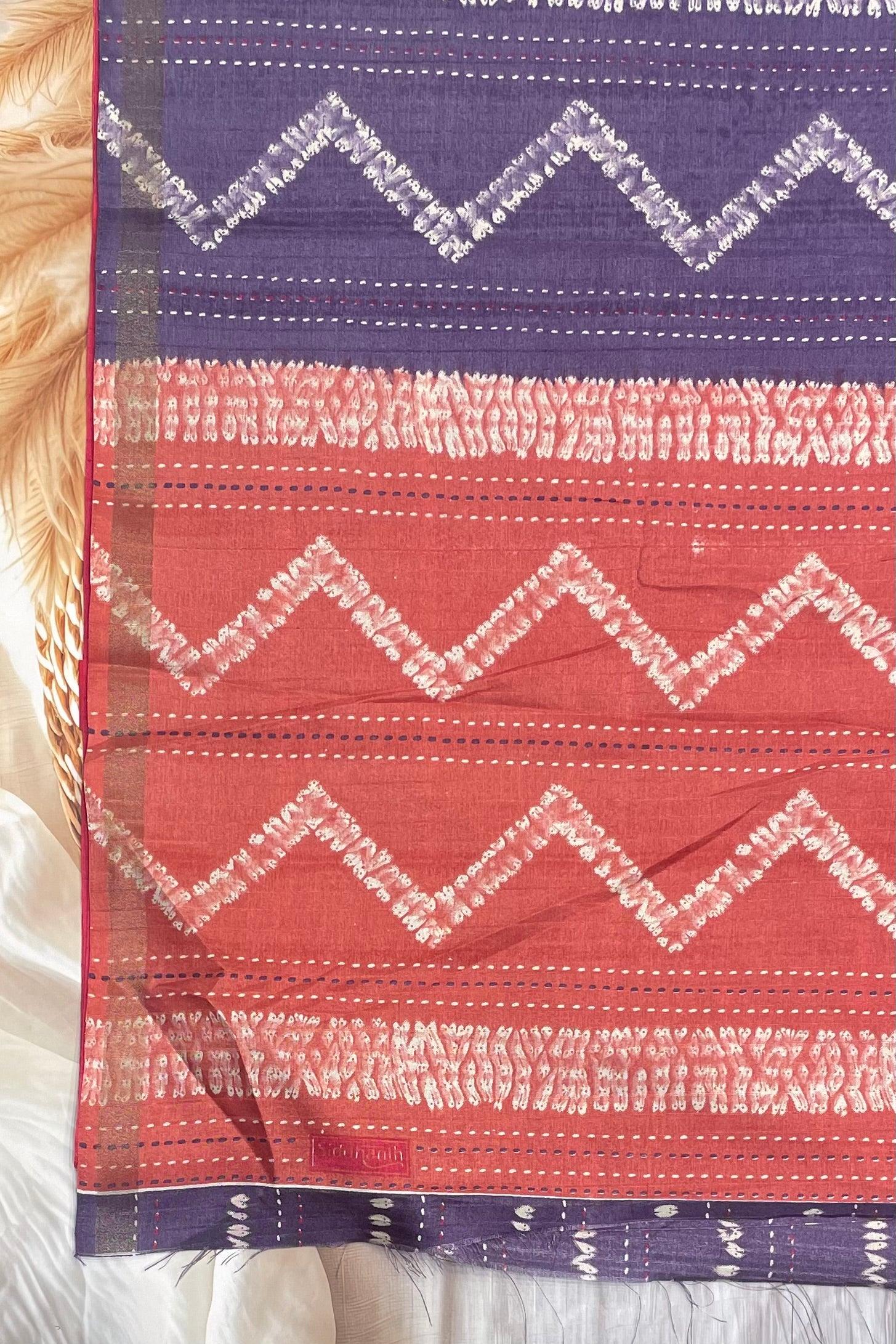 Tomato Pink Semi Tussar Silk | MBSP03 - Manju Boutique