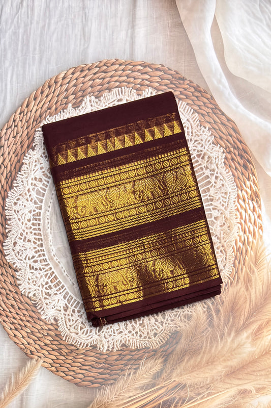 Meenakshi -Kanchi Cotton |Deep Maroon| MCK34