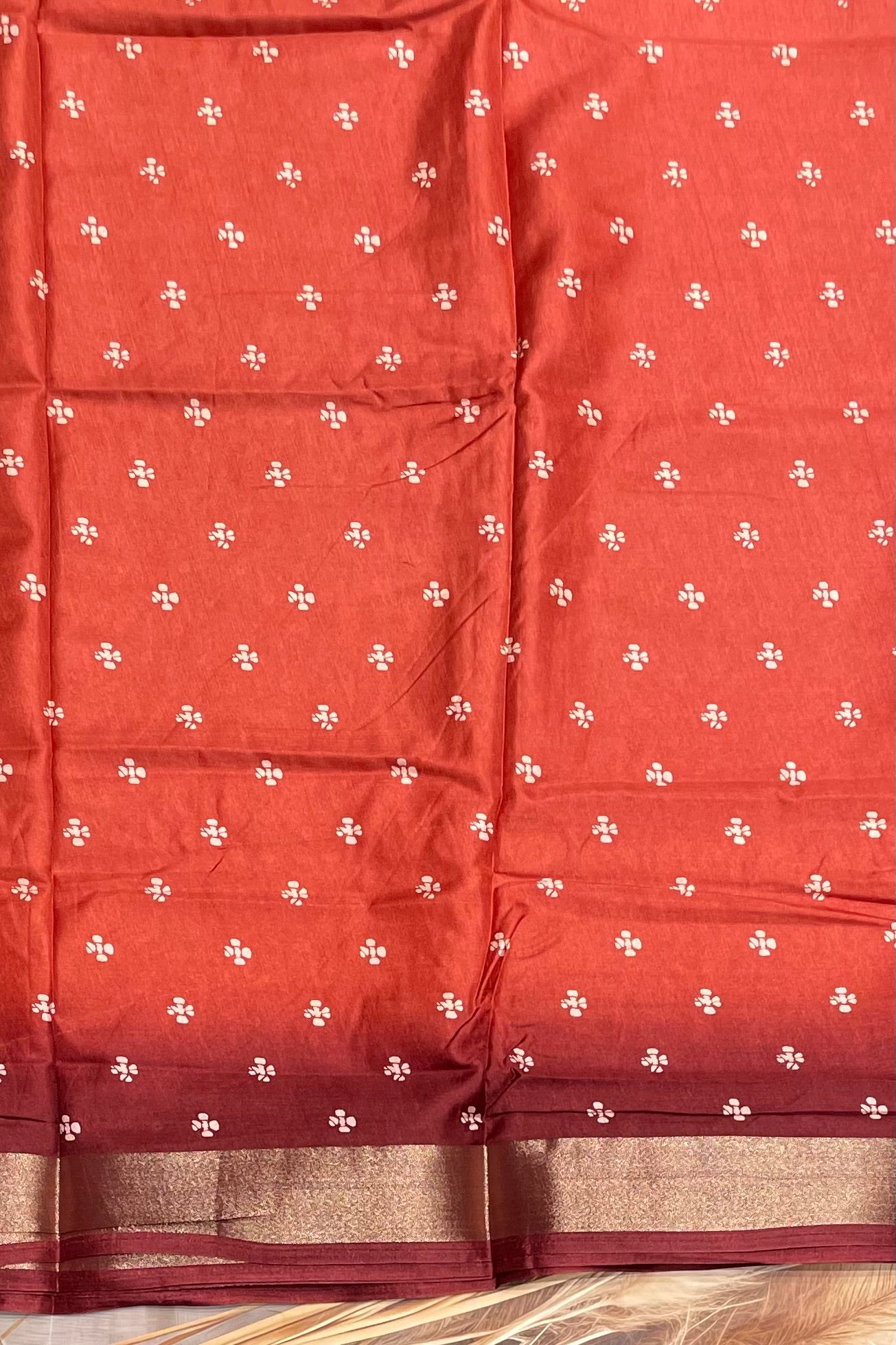 Premium Sequins Dola Silk Saree in Brick Red – Elegant, Lightweight, and Shimmering Design | Manju Boutique