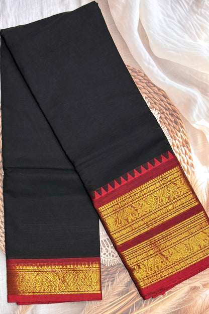 Meenakshi -Kanchi Cotton | Mustard With Black| MCK13