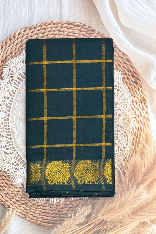 Madurai  Sungudi Cotton Sarees | Bot Green| SC04