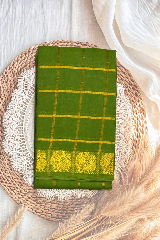 Madurai  Sungudi Cotton Sarees |Meh Green| SC07
