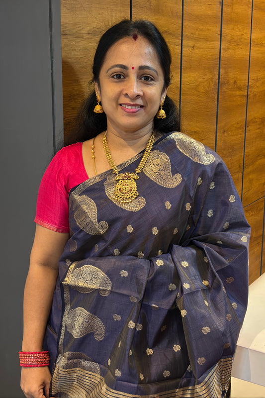 Raw Silk  |Navy Blue| RS08