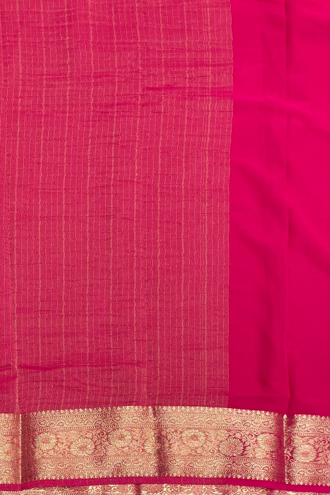 Kumkum Pink Premium Georgette Saree with Elegant Zari Border – MBPG09 | Manju Boutique