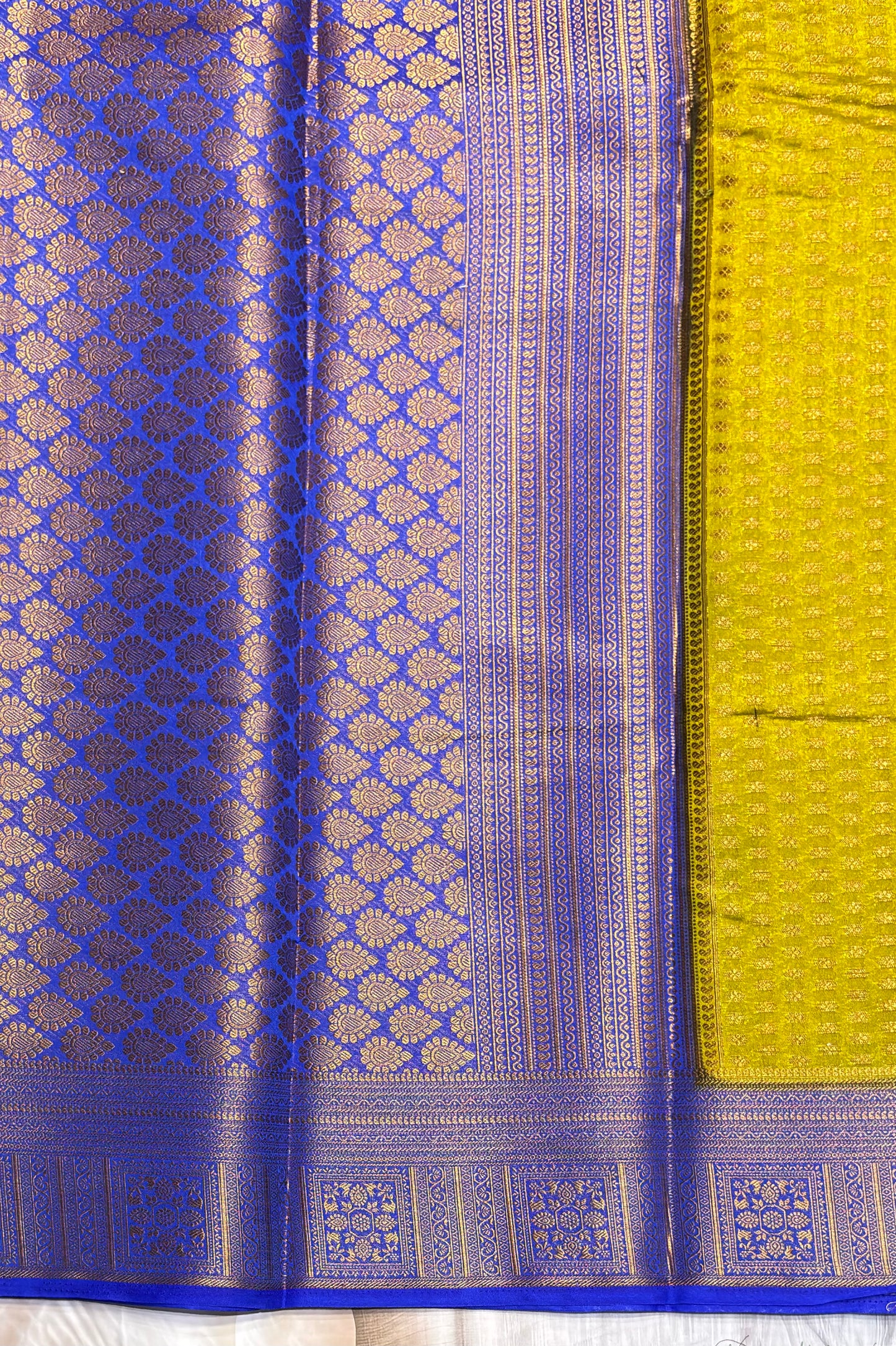 1000 Butta Silk |Paipayaru Yellow /R Blue|1K25