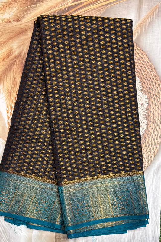 1000 Butta Silk |Navy/Anandha Blue|1K21