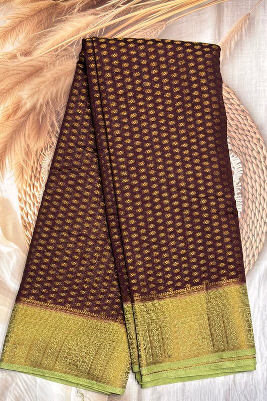 1000 Butta Silk |Coffee / Pista Green | 1K20