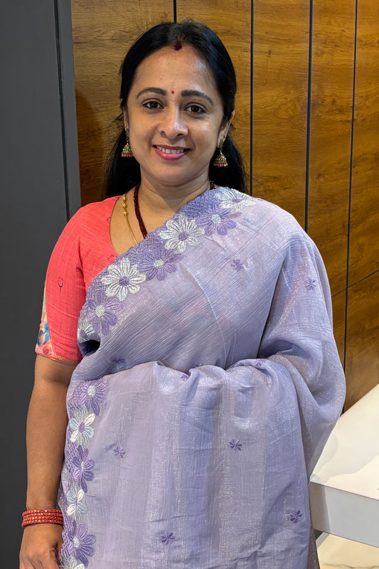 Cutwork Designer Saree| MCW03| Lavender