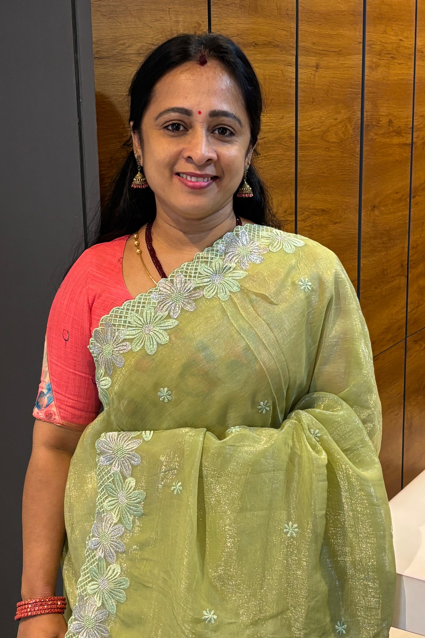 Cutwork Designer Saree| MCW04 |Apple Green