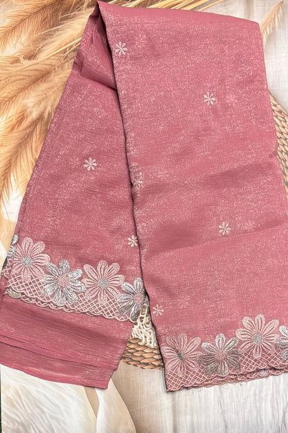 Cutwork Designer Saree| MCW05 | Onion Pink