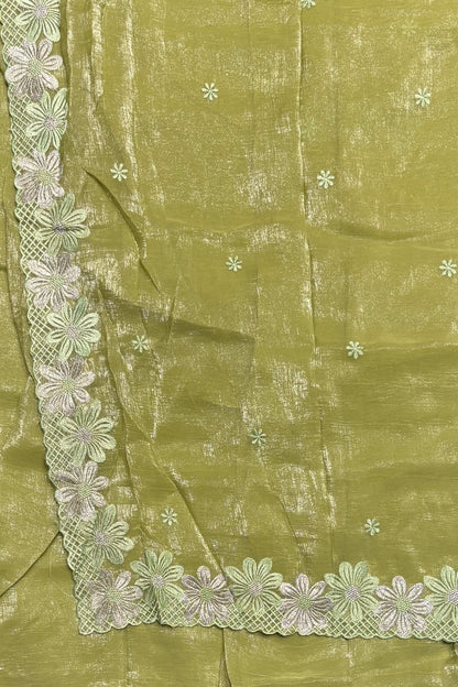 Cutwork Designer Saree| MCW04 |Apple Green