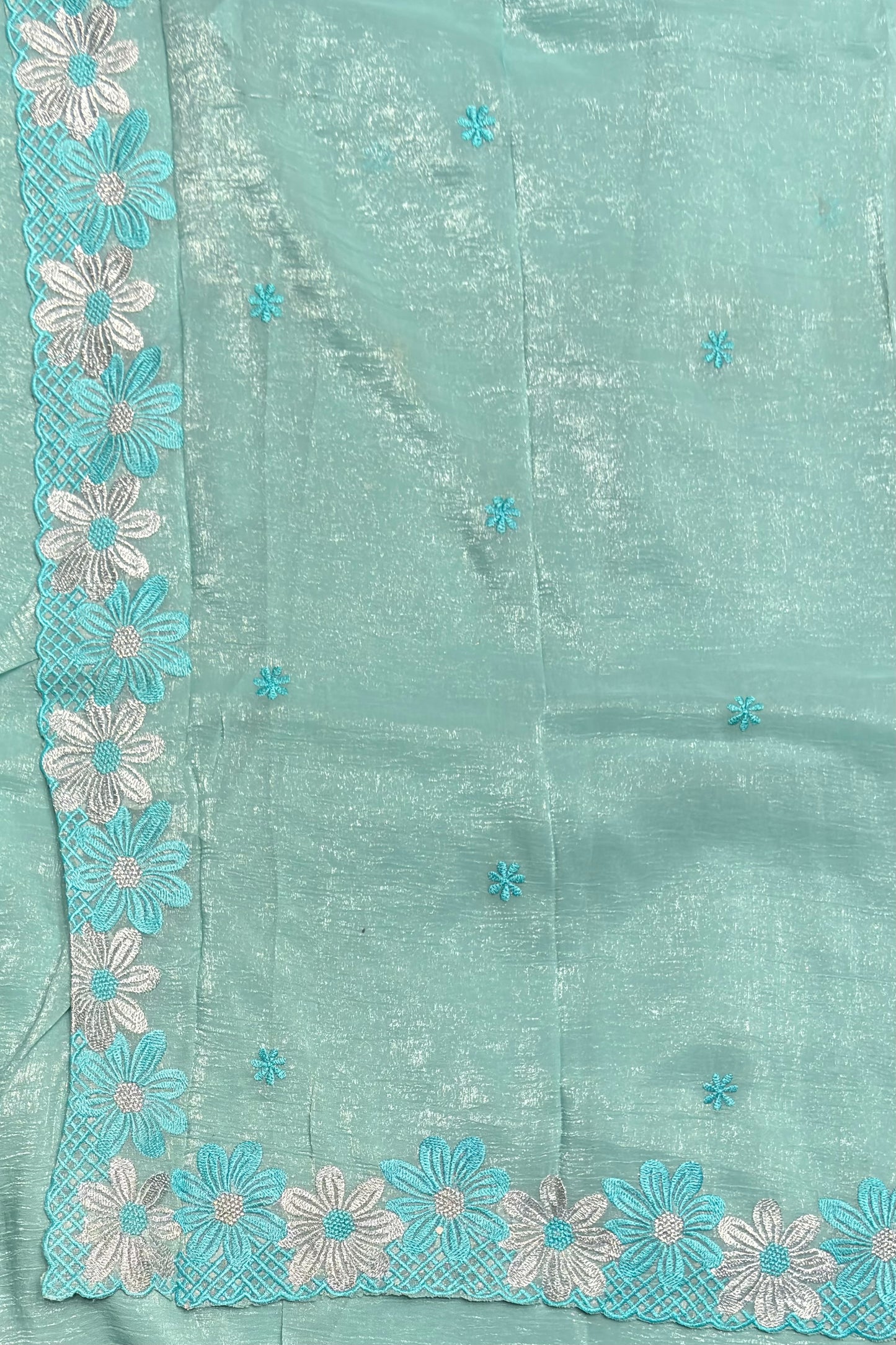 Cutwork Designer Saree| MCW02| Ice Blue