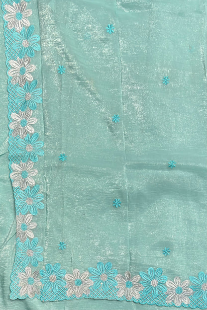 Cutwork Designer Saree| MCW02| Ice Blue
