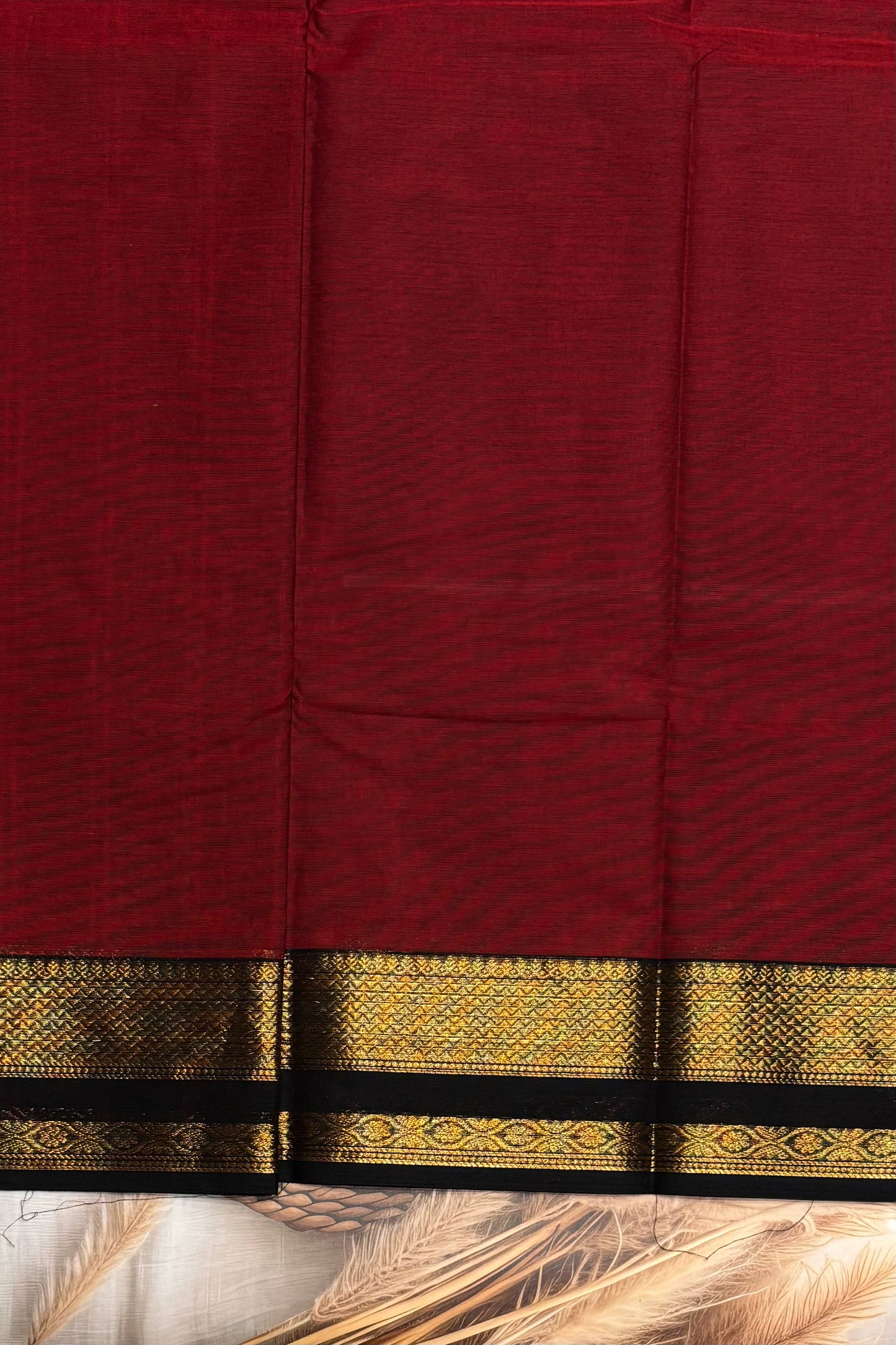 Meenakshi -Chettinad  Cotton | Maroon With Black| MCK04