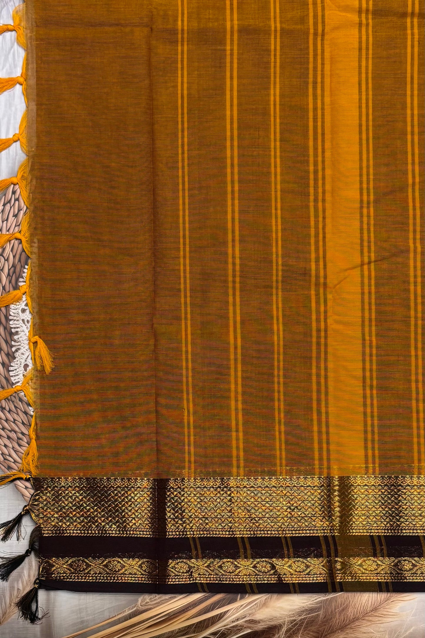 Meenakshi -Chettinad  Cotton |Mustard with Coffee| MCK03