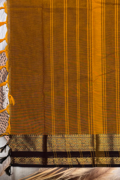 Meenakshi -Chettinad  Cotton |Mustard with Coffee| MCK03