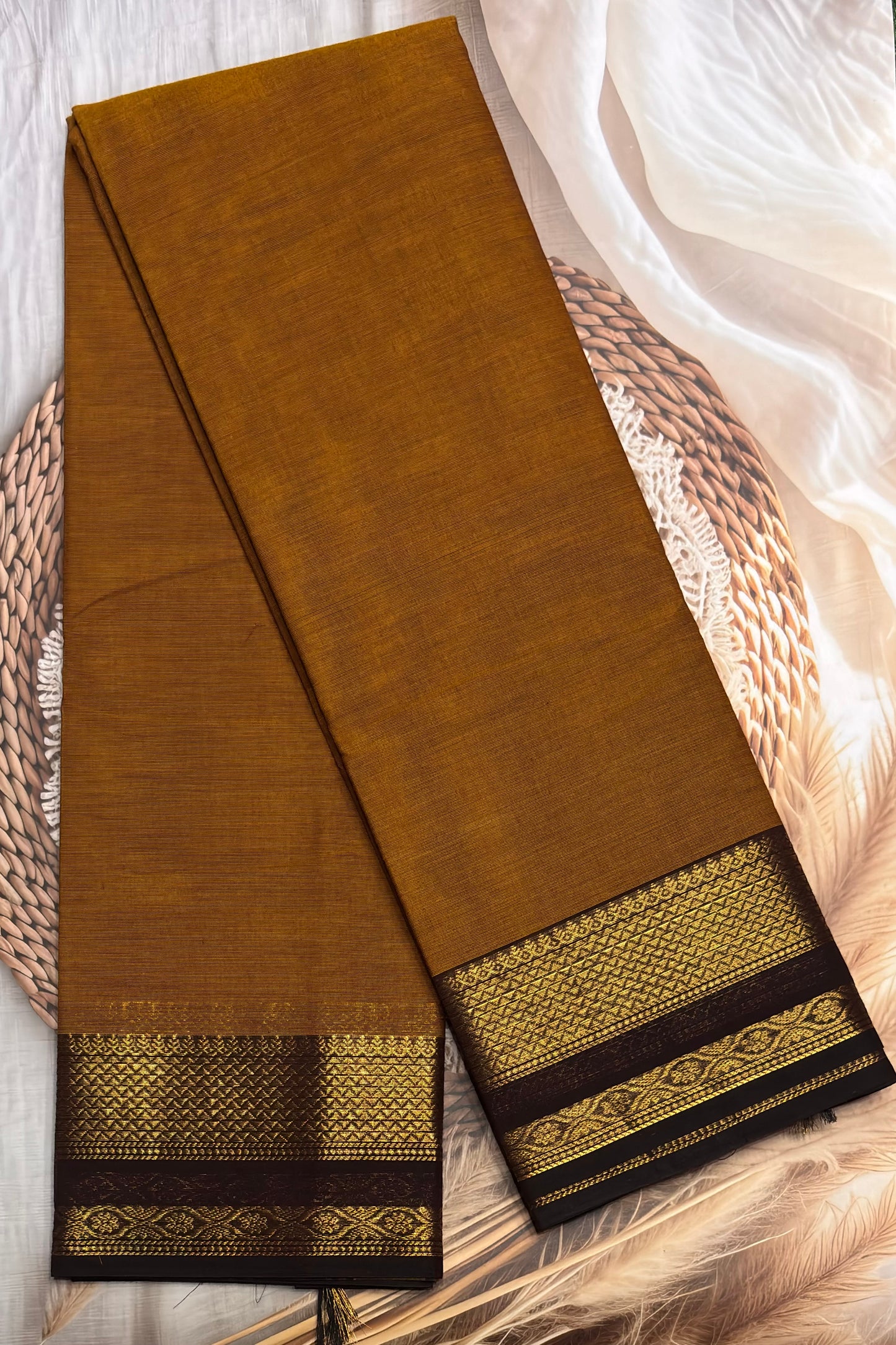 Meenakshi -Chettinad  Cotton |Mustard with Coffee| MCK03