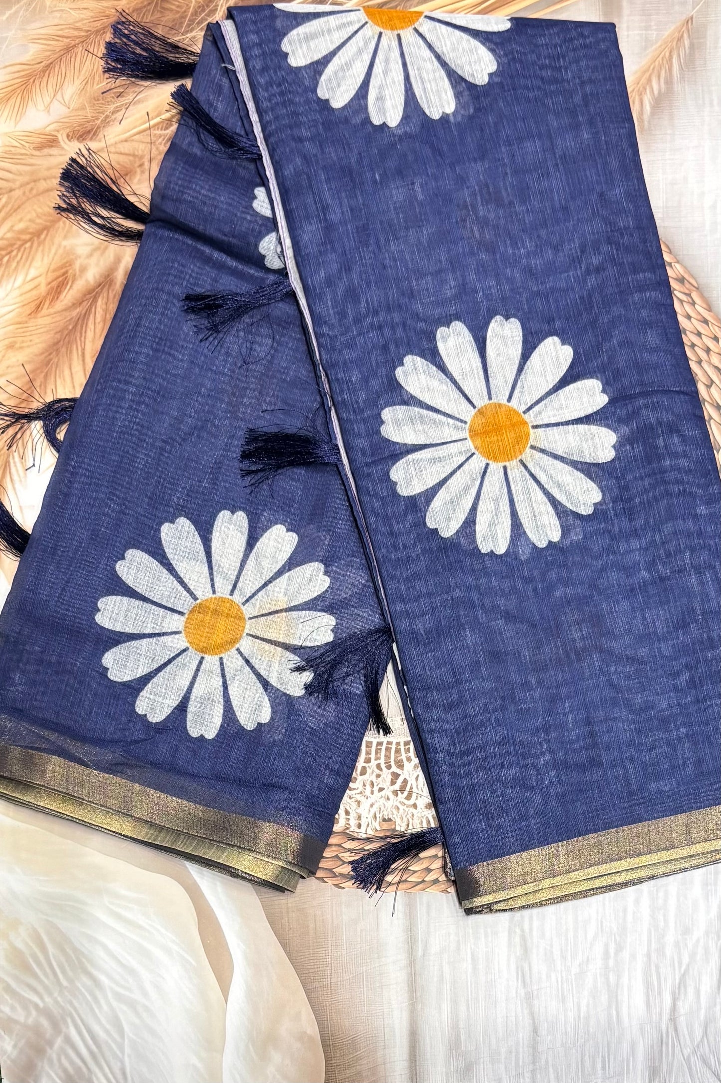 Premium Linen Cotton |Navy Blue |MBLC26