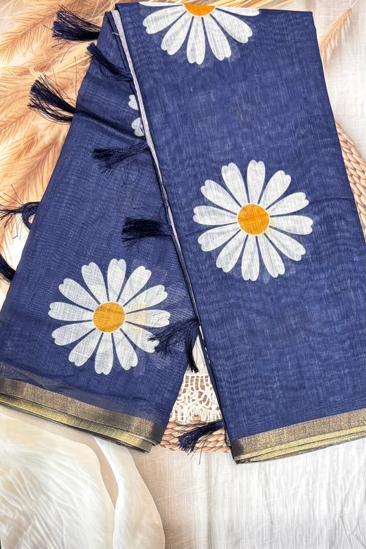 Premium Linen Cotton |Navy Blue |MBLC26